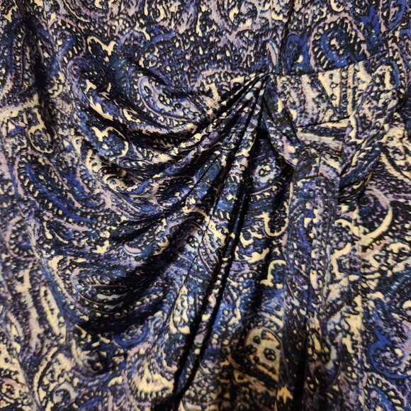 Dana Buchman Womens Blue Paisley Print Top W/ Side Tie Detail 1X - Picture 5 of 8